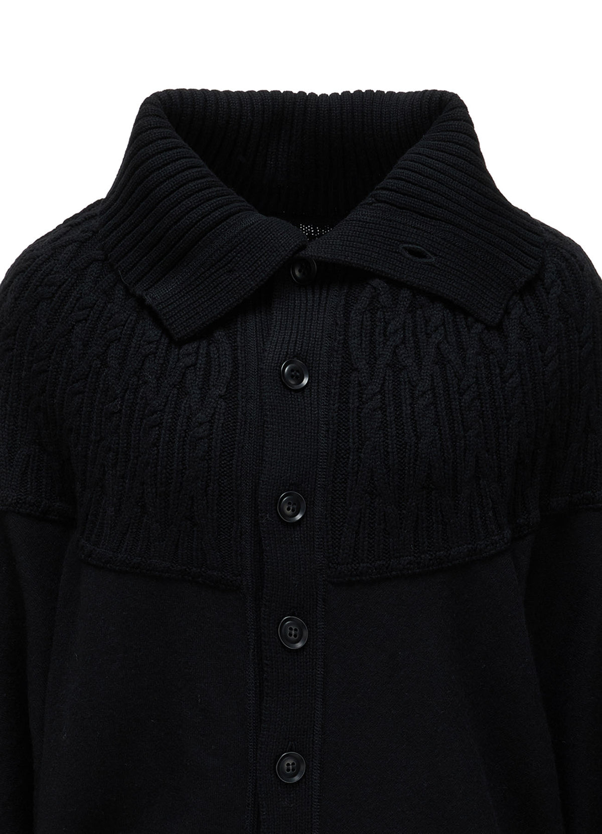 ROUND YOKE ARRANGED CARDIGAN