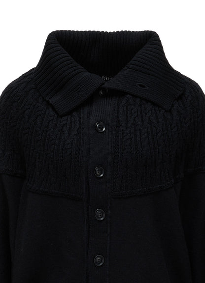 ROUND YOKE ARRANGED CARDIGAN