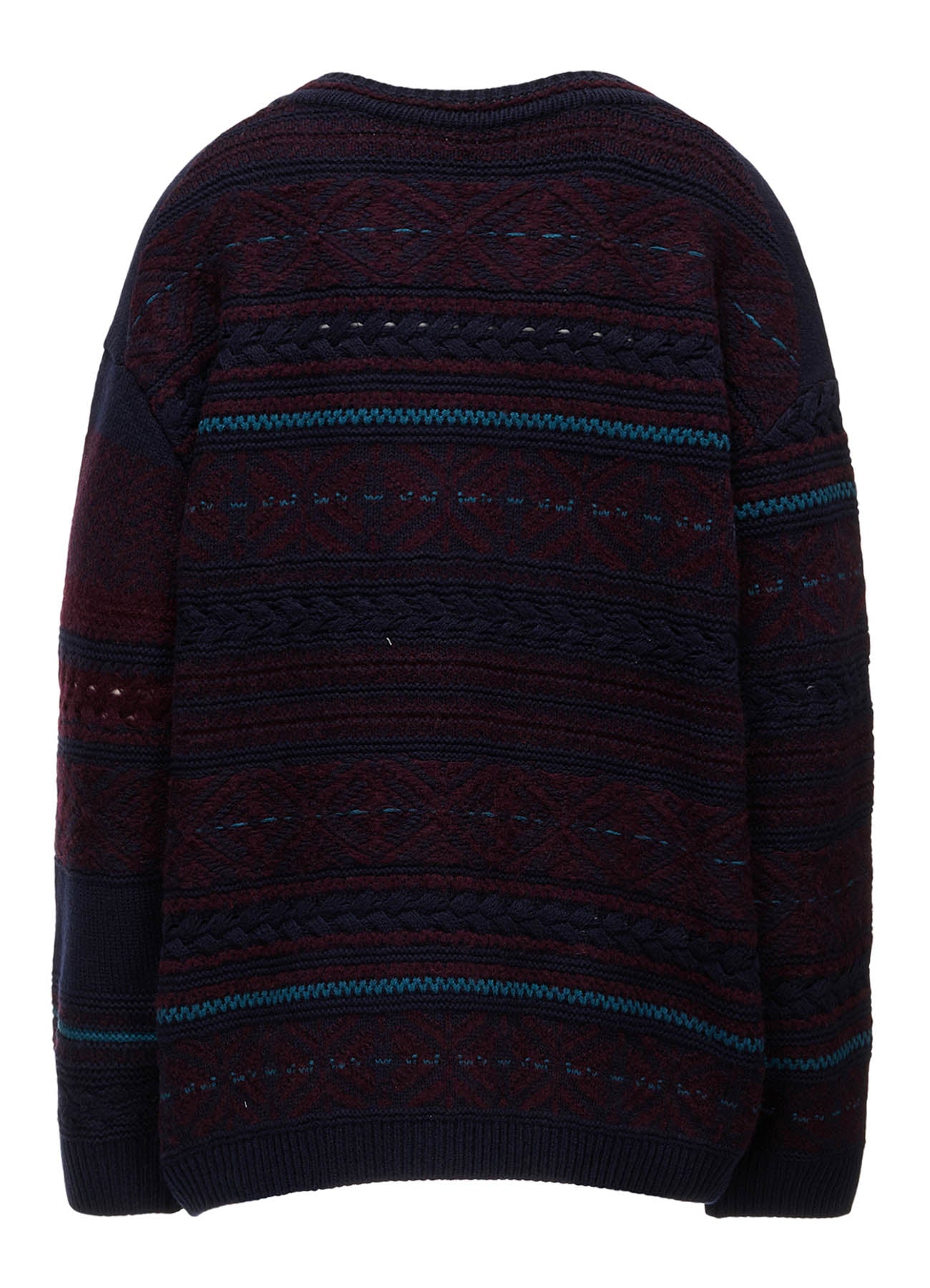 TYROLEAN JACQUARD HENLEY NECK PULLOVER