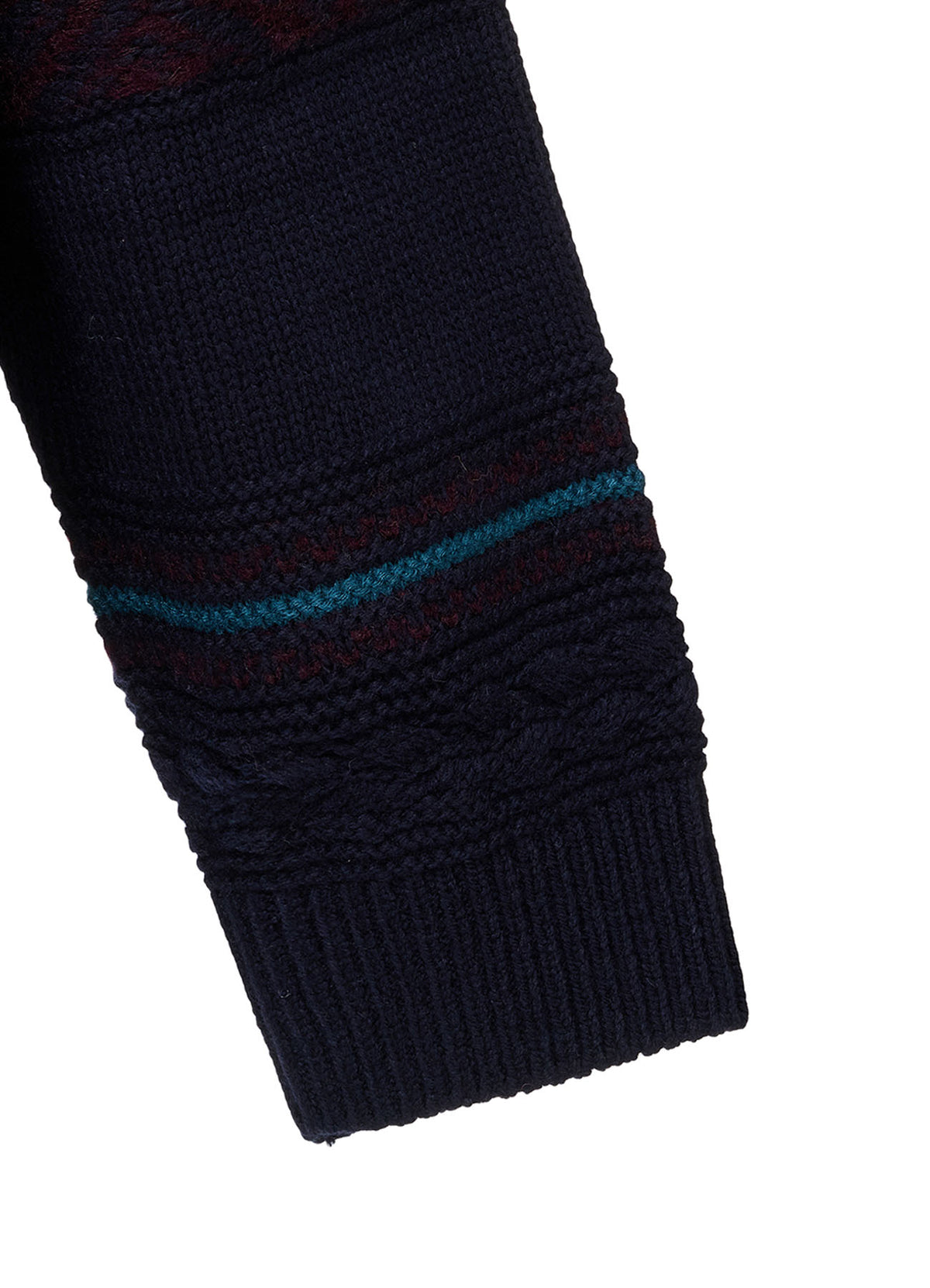 TYROLEAN JACQUARD HENLEY NECK PULLOVER