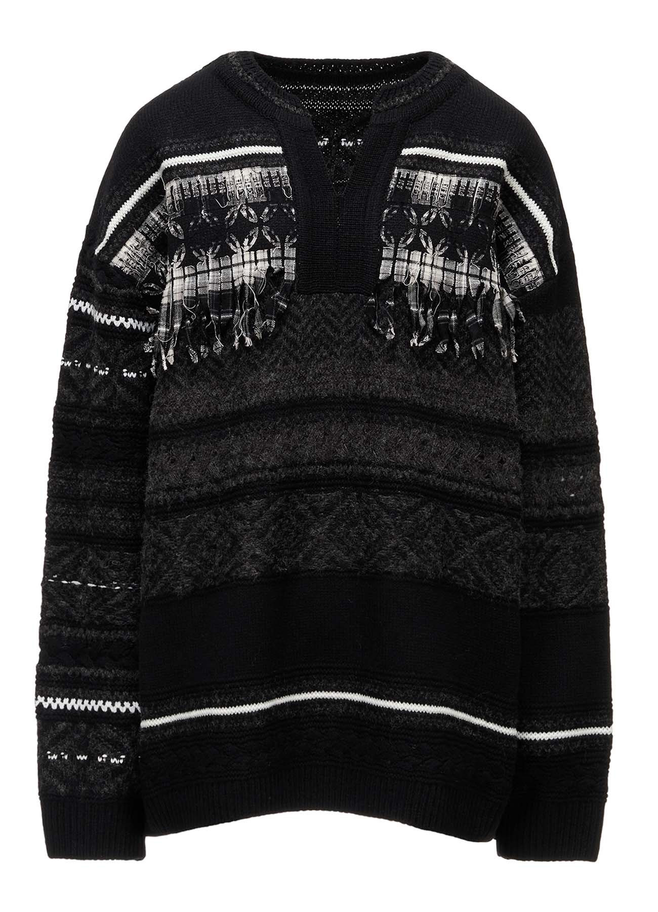 TYROLEAN JACQUARD HENLEY NECK PULLOVER – THE SHOP YOHJI YAMAMOTO