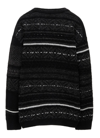 TYROLEAN JACQUARD HENLEY NECK PULLOVER