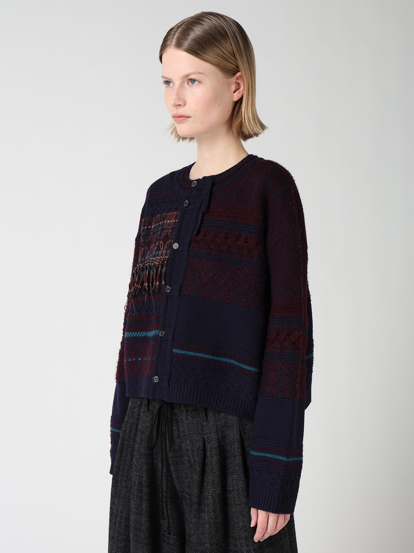 TYROLEAN JACQUARD CARDIGAN – THE SHOP YOHJI YAMAMOTO
