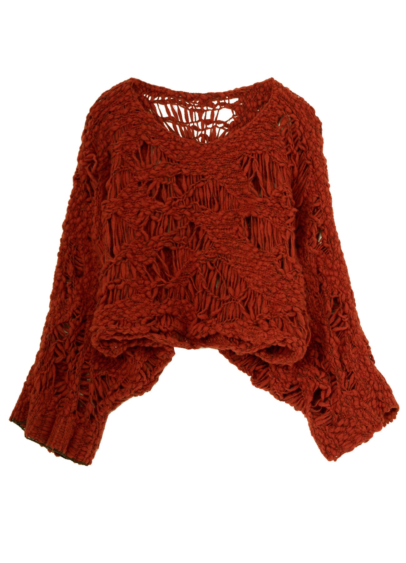 SUPER CHUNKY DISTORTED SLUB CROPPED PULLOVER – THE SHOP YOHJI YAMAMOTO