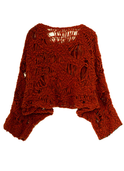 SUPER CHUNKY DISTORTED SLUB CROPPED PULLOVER