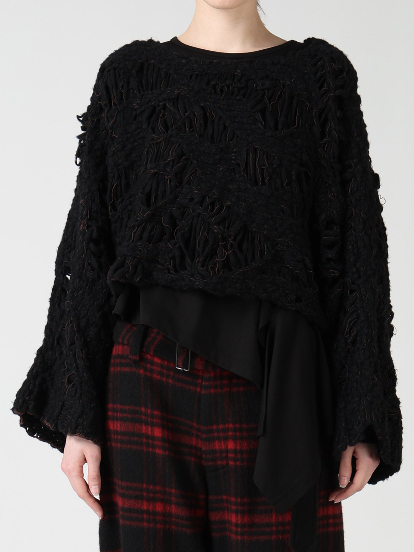 SUPER CHUNKY DISTORTED SLUB CROPPED PULLOVER