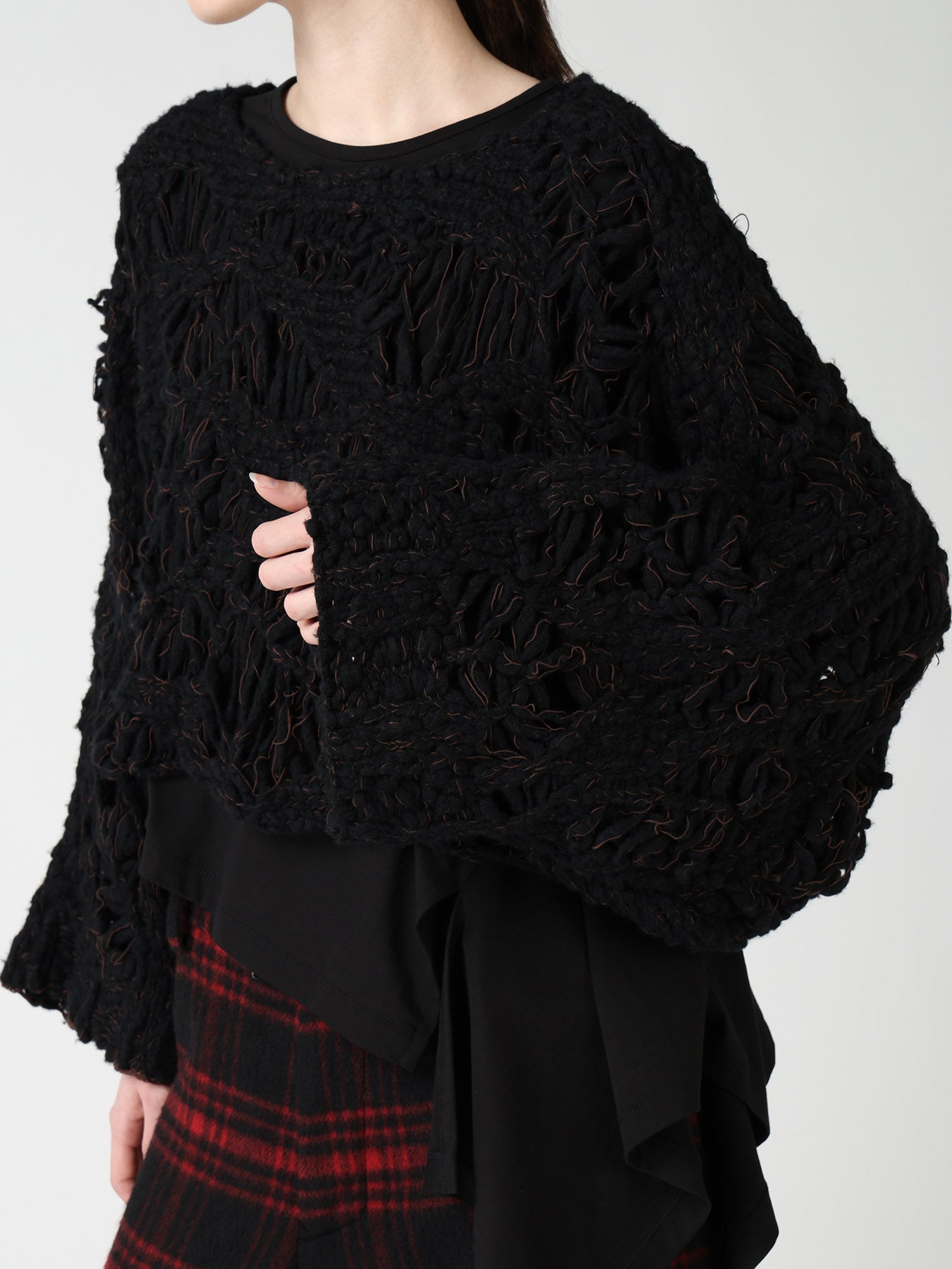 SUPER CHUNKY DISTORTED SLUB CROPPED PULLOVER