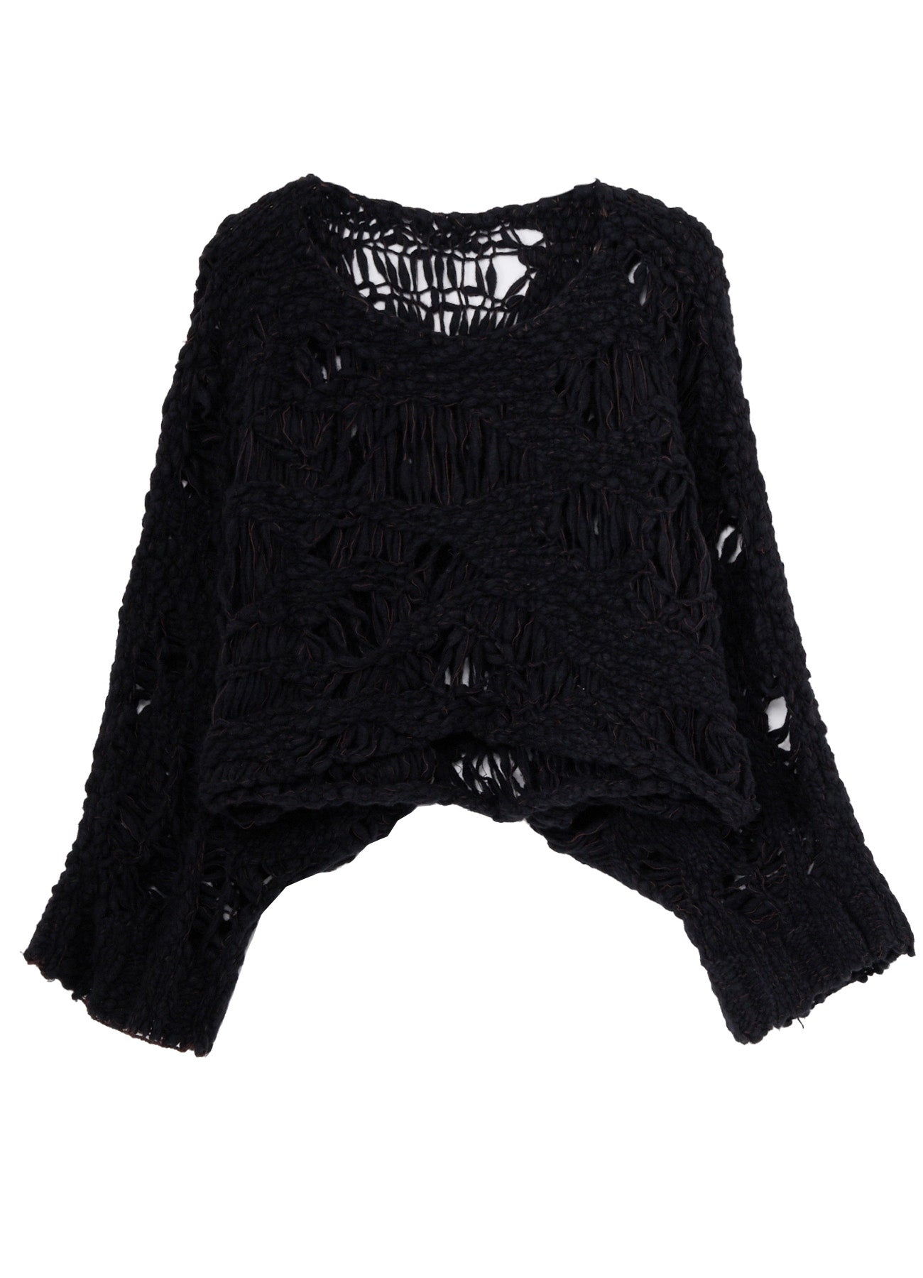 SUPER CHUNKY DISTORTED SLUB CROPPED PULLOVER – THE SHOP YOHJI YAMAMOTO