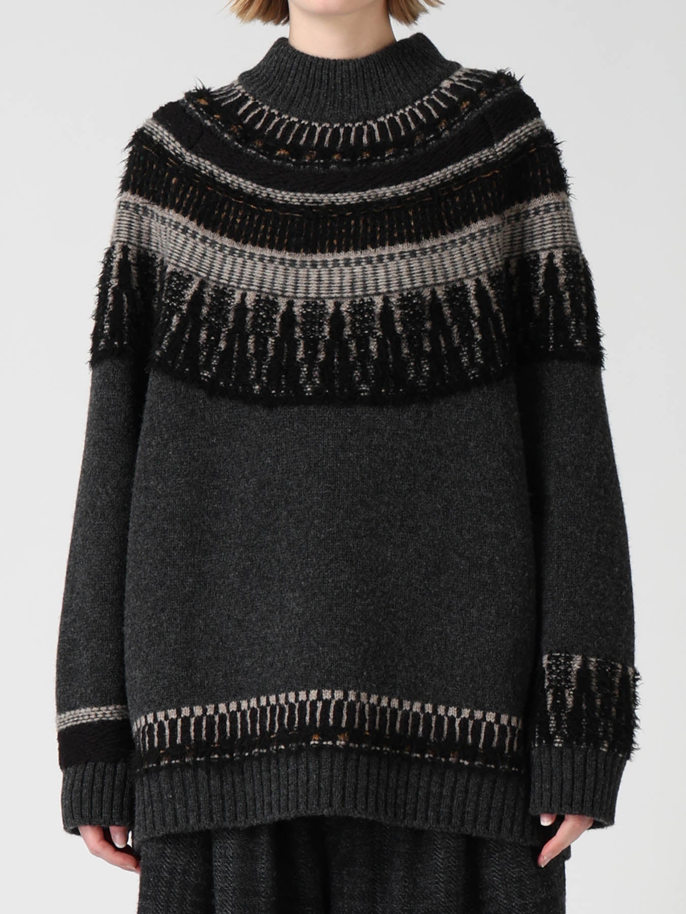 MULTI-MATERIAL NORDIC PULLOVER – THE SHOP YOHJI YAMAMOTO