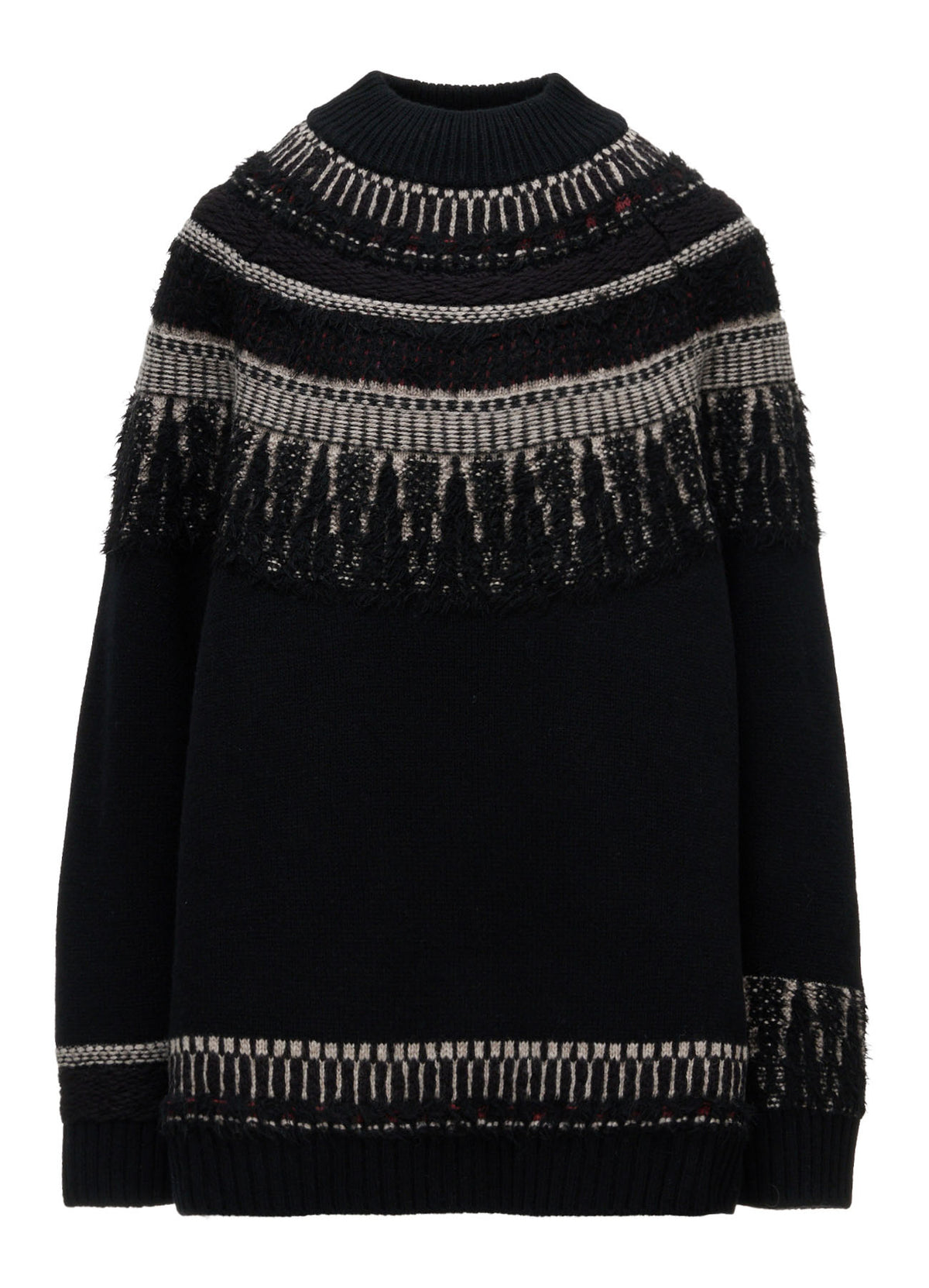 MULTI-MATERIAL NORDIC PULLOVER