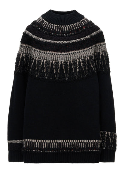MULTI-MATERIAL NORDIC PULLOVER