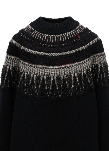 MULTI-MATERIAL NORDIC PULLOVER