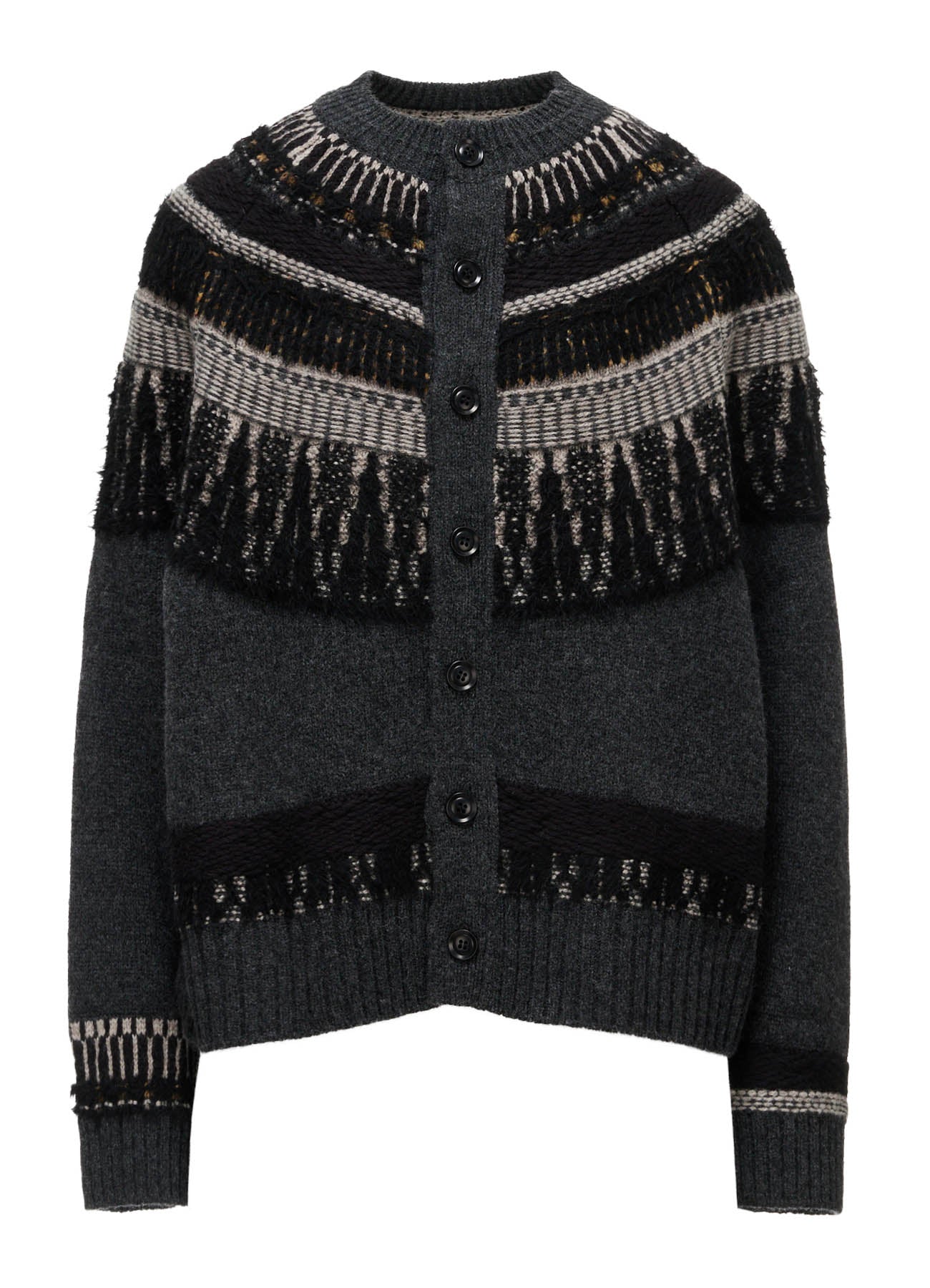 MULTI-MATERIAL NORDIC CARDIGAN – THE SHOP YOHJI YAMAMOTO