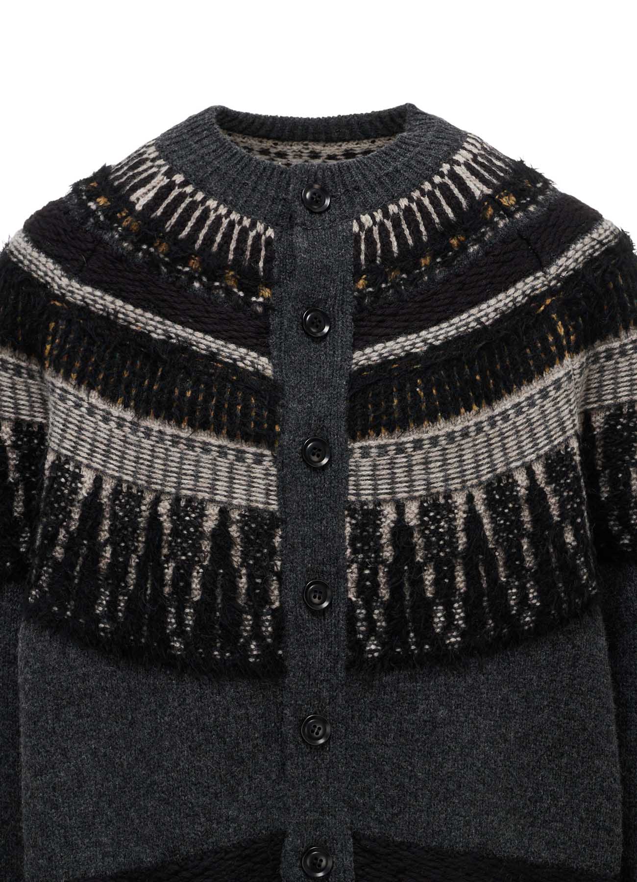 MULTI-MATERIAL NORDIC CARDIGAN – THE SHOP YOHJI YAMAMOTO