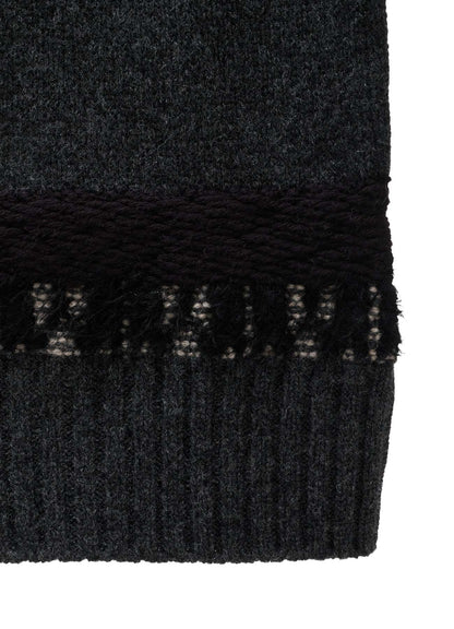 MULTI-MATERIAL NORDIC CARDIGAN