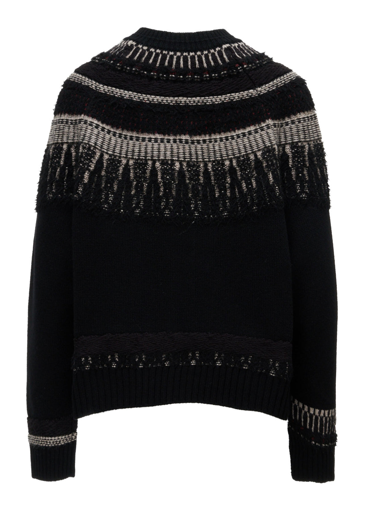 MULTI-MATERIAL NORDIC CARDIGAN