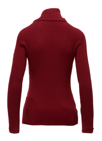 WOOL RIB 3-WAY BUTTON-UP HIGH NECK PULLOVER