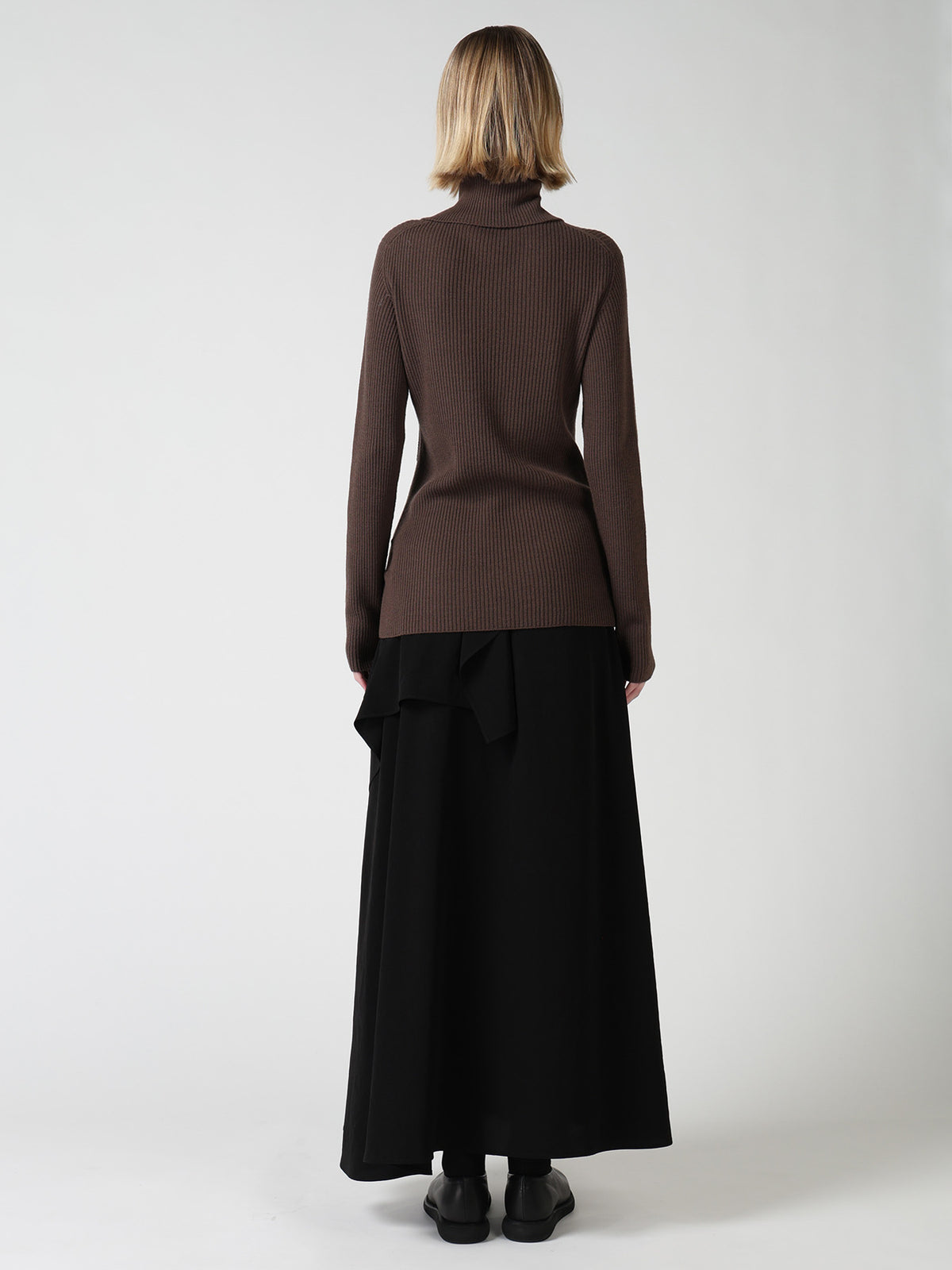 WOOL RIB 3-WAY BUTTON-UP HIGH NECK PULLOVER