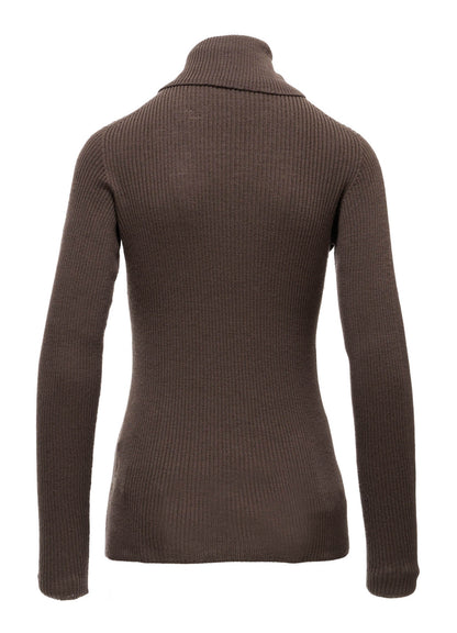 WOOL RIB 3-WAY BUTTON-UP HIGH NECK PULLOVER