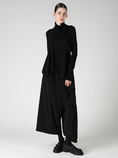 WOOL RIB 3-WAY BUTTON-UP HIGH NECK PULLOVER
