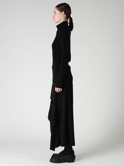 WOOL RIB 3-WAY BUTTON-UP HIGH NECK PULLOVER