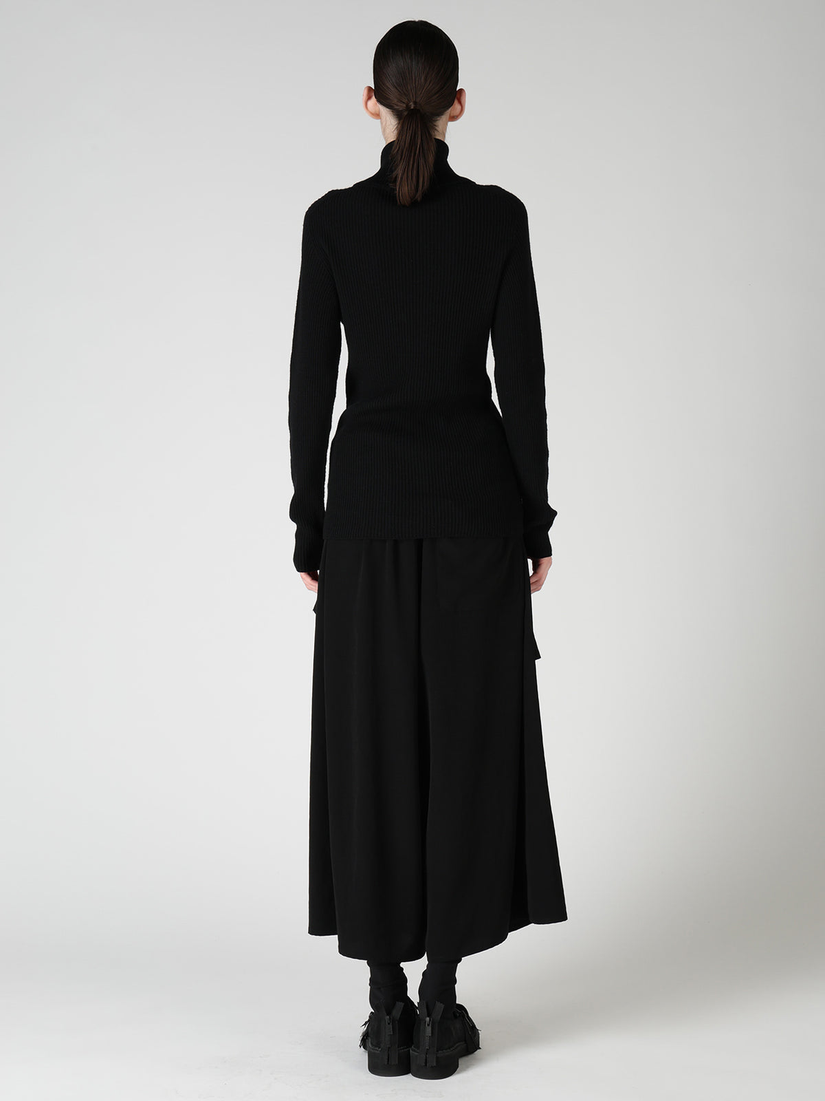 WOOL RIB 3-WAY BUTTON-UP HIGH NECK PULLOVER