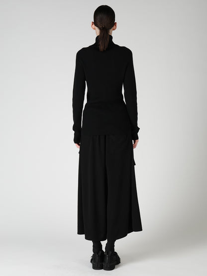 WOOL RIB 3-WAY BUTTON-UP HIGH NECK PULLOVER