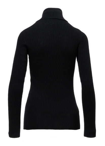 WOOL RIB 3-WAY BUTTON-UP HIGH NECK PULLOVER