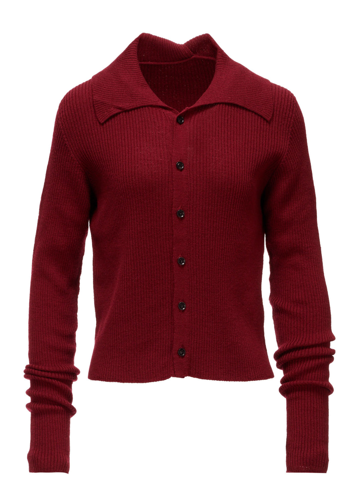 WOOL RIB BACK SHORT CARDIGAN