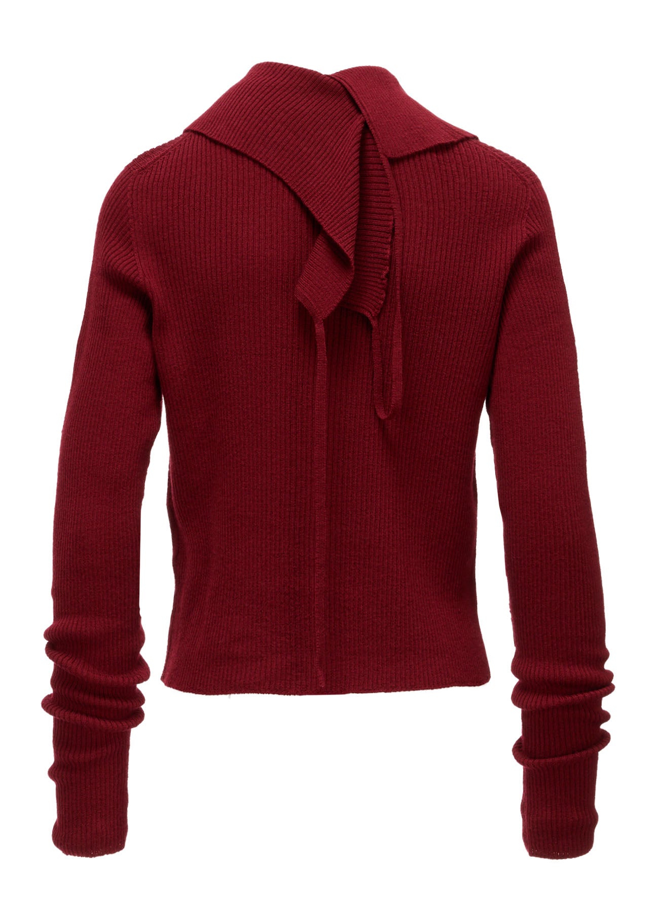 WOOL RIB BACK SHORT CARDIGAN