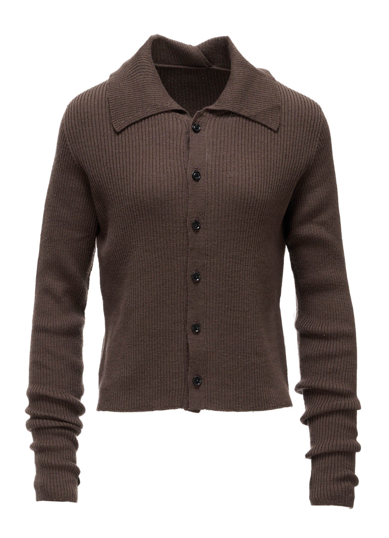 WOOL RIB BACK SHORT CARDIGAN