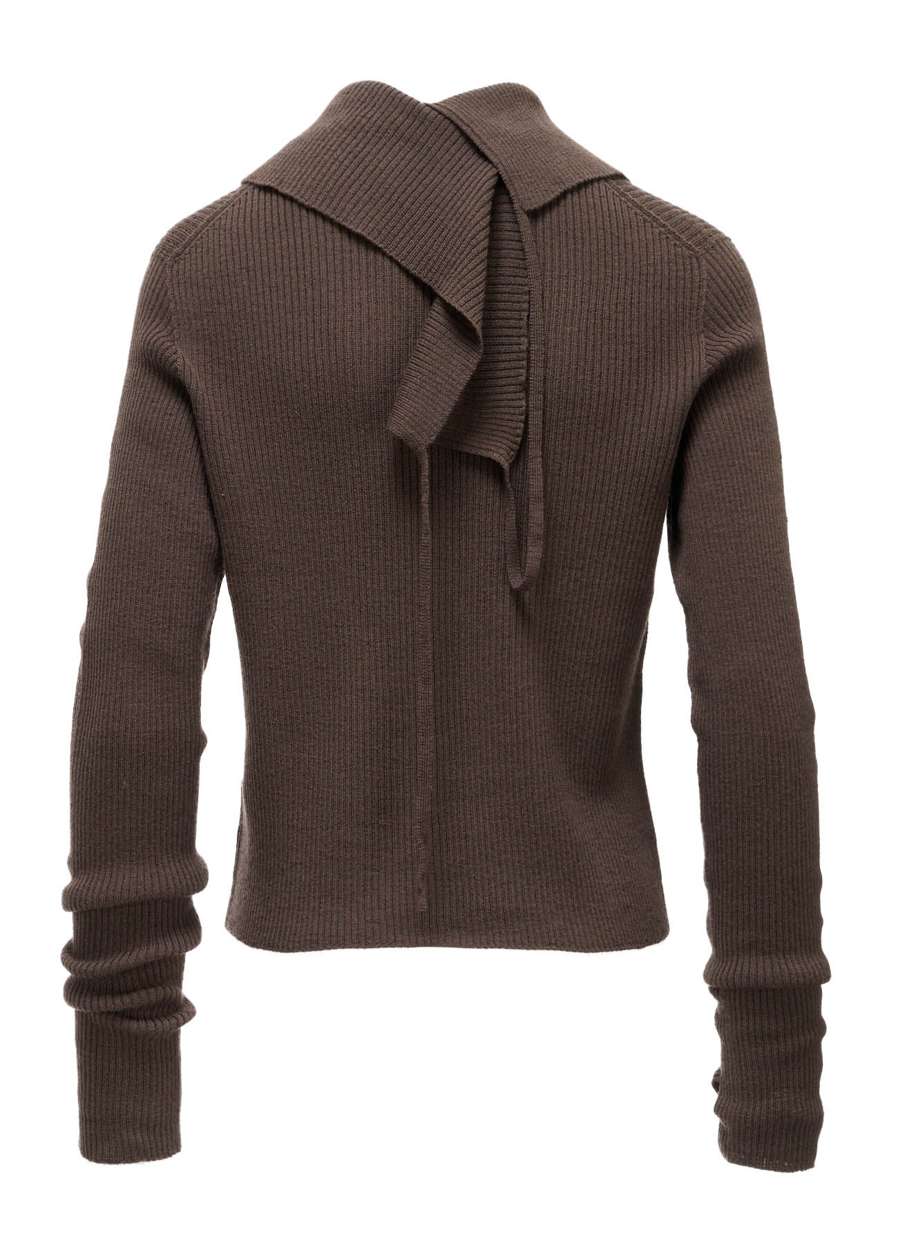WOOL RIB BACK SHORT CARDIGAN