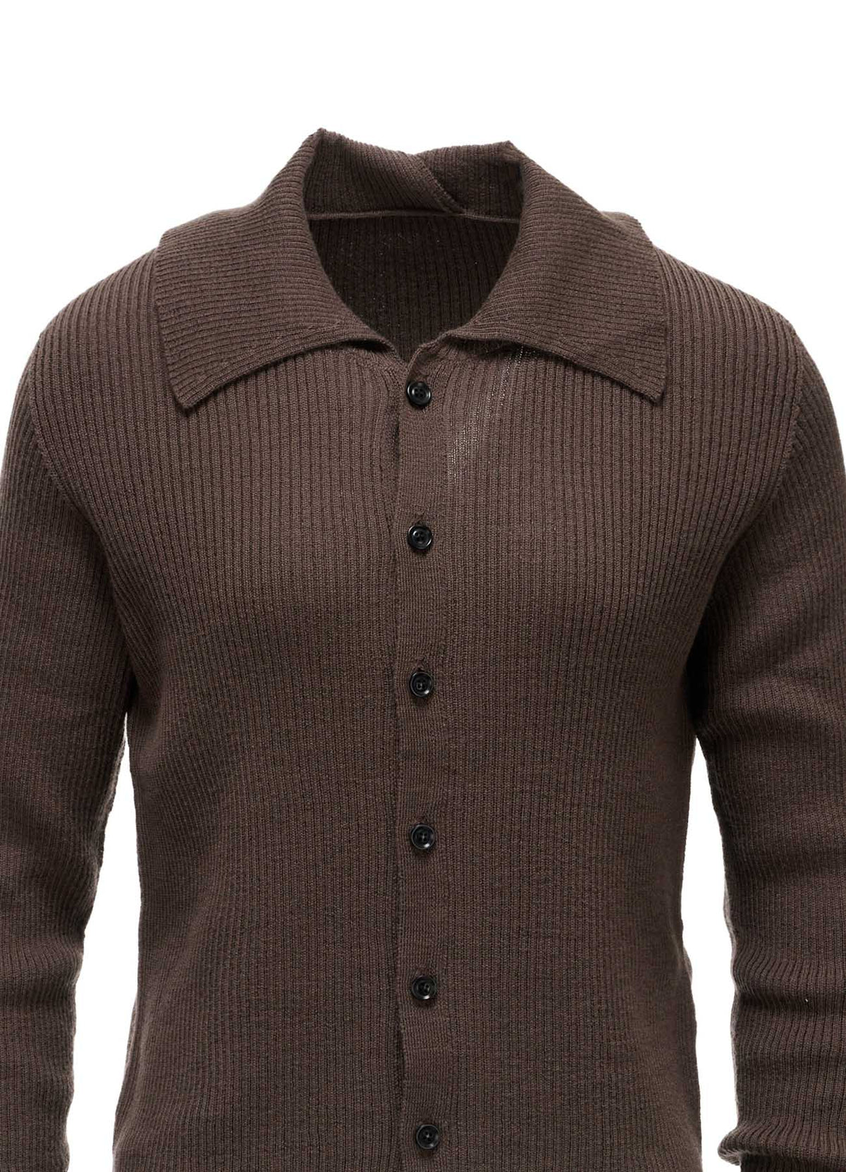 WOOL RIB BACK SHORT CARDIGAN