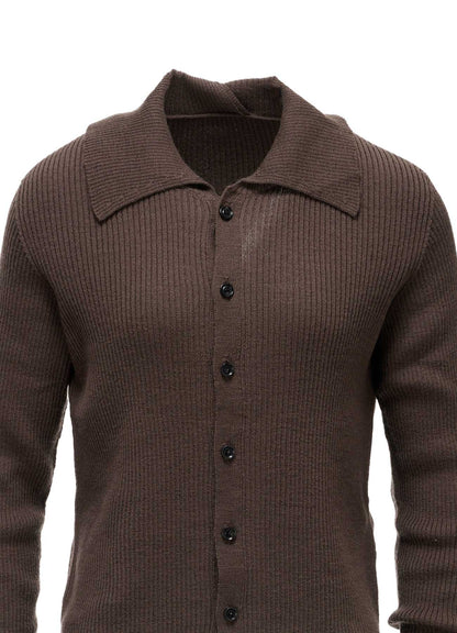 WOOL RIB BACK SHORT CARDIGAN