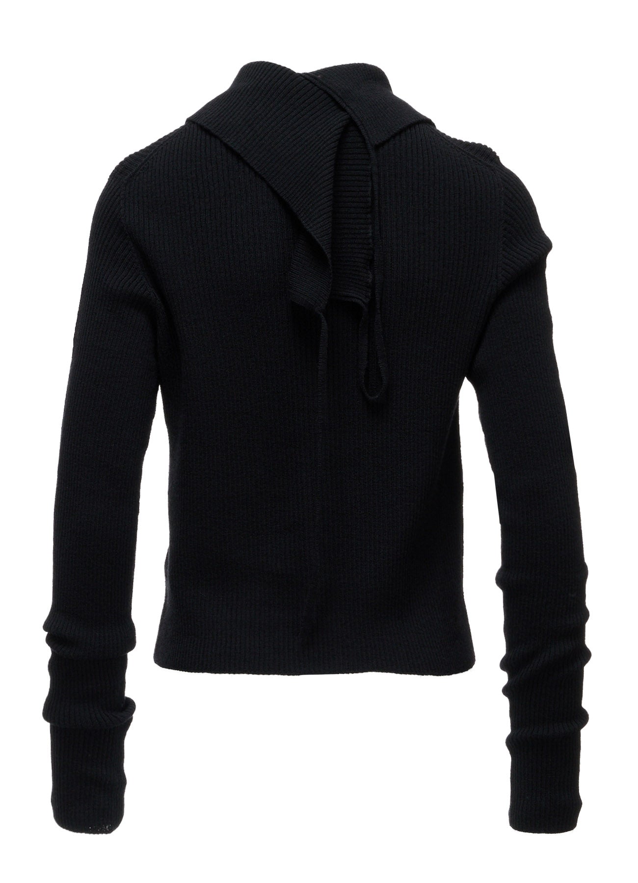 WOOL RIB BACK SHORT CARDIGAN