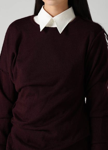 12G JERSEY TWISTED KNIT PULLOVER
