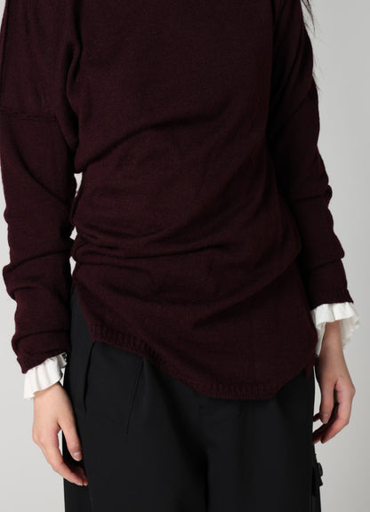 12G JERSEY TWISTED KNIT PULLOVER
