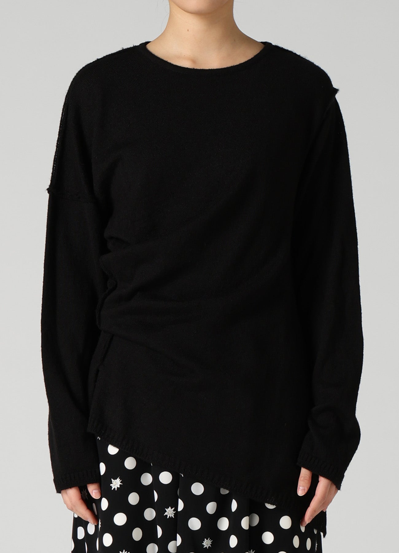 12G JERSEY TWISTED KNIT PULLOVER