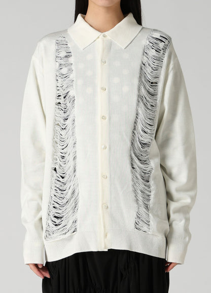 12G JERSEY DAMAGED CARDIGAN