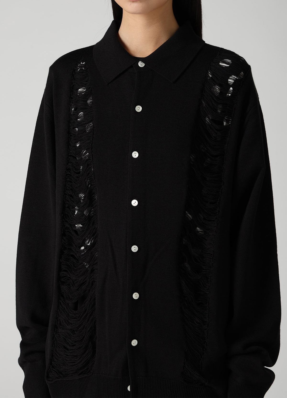 12G JERSEY DAMAGED CARDIGAN
