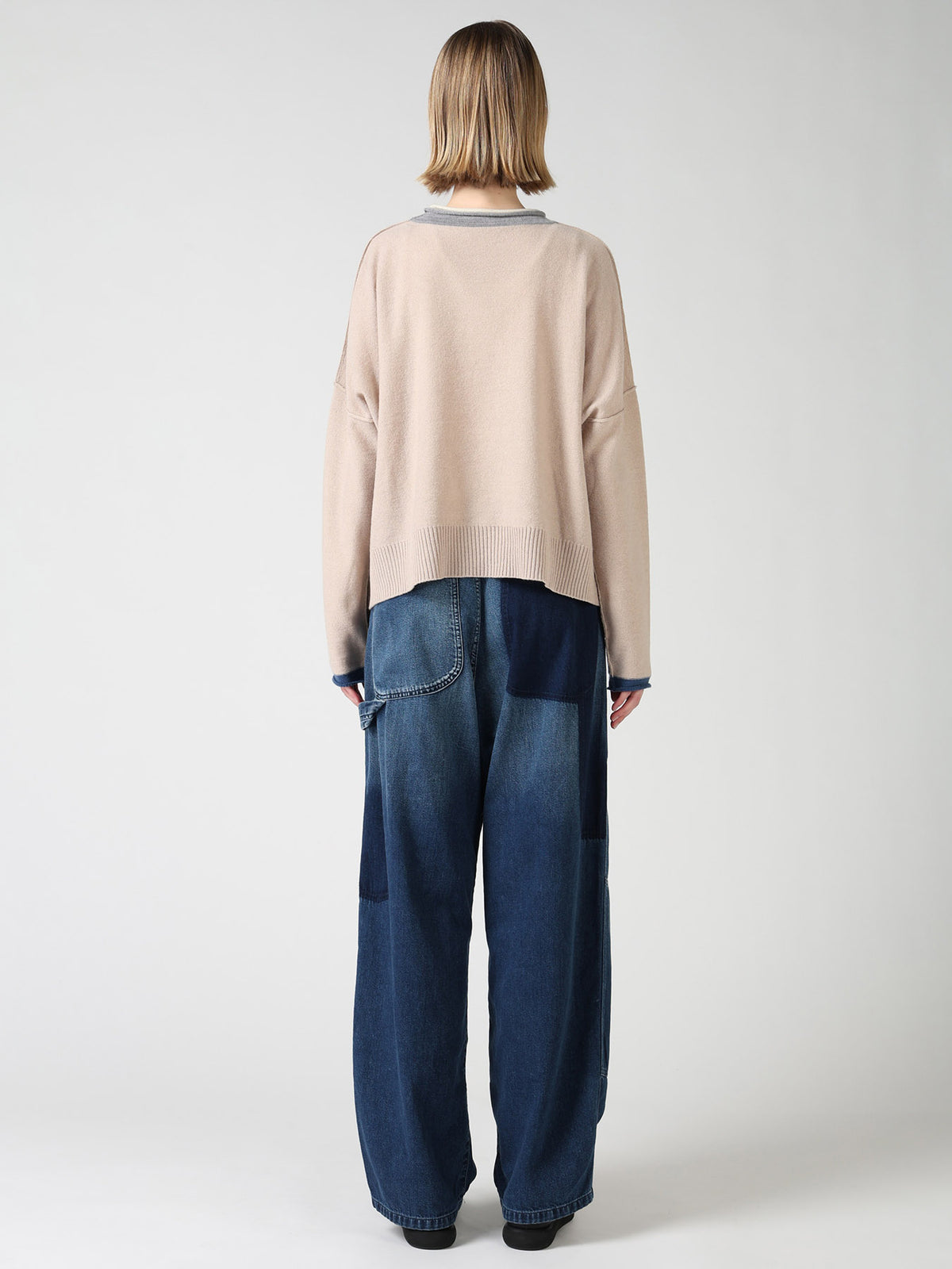 REVERSE JERSEY ROUND NECK BIG PULLOVER