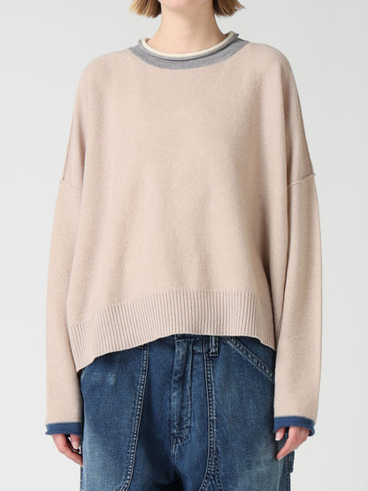 REVERSE JERSEY ROUND NECK BIG PULLOVER