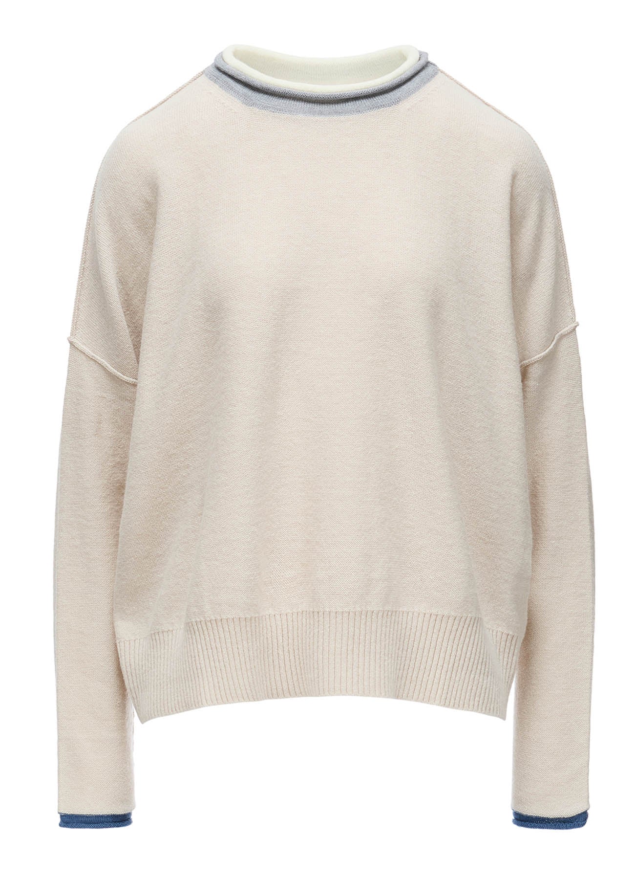 REVERSE JERSEY ROUND NECK BIG PULLOVER