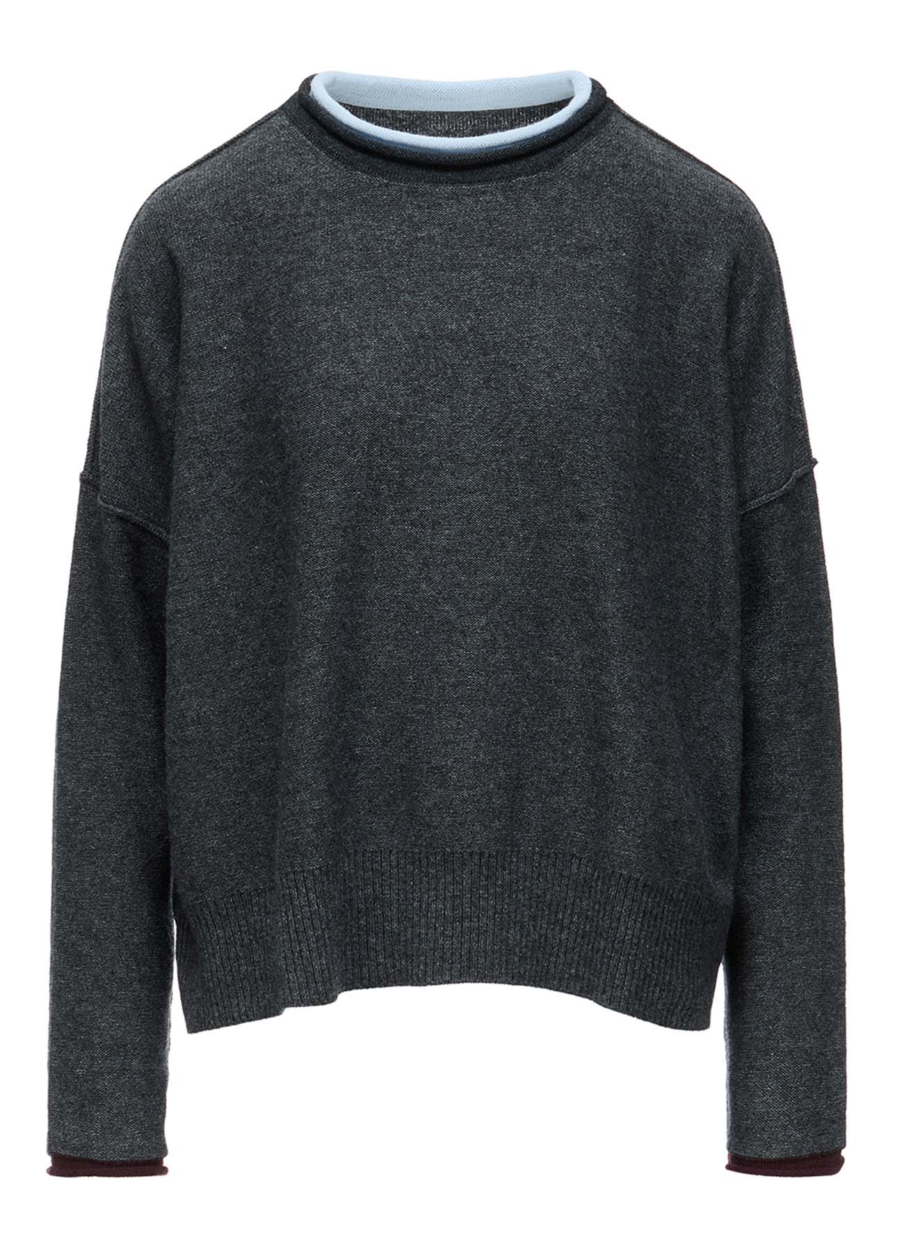 REVERSE JERSEY ROUND NECK BIG PULLOVER