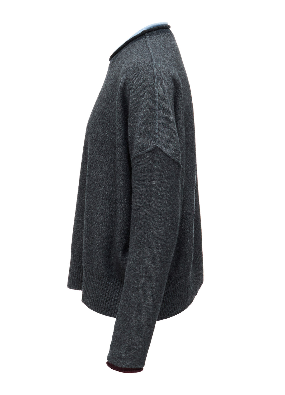 REVERSE JERSEY ROUND NECK BIG PULLOVER