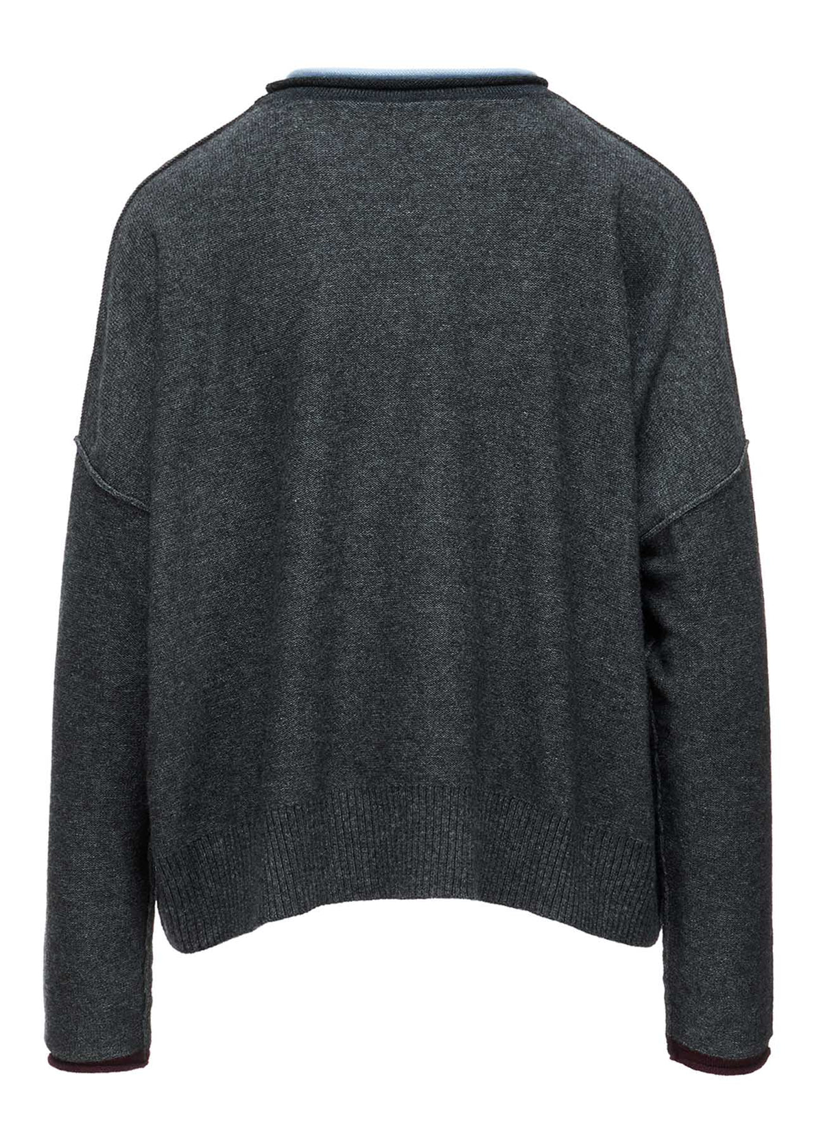 REVERSE JERSEY ROUND NECK BIG PULLOVER