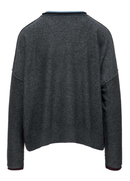 REVERSE JERSEY ROUND NECK BIG PULLOVER