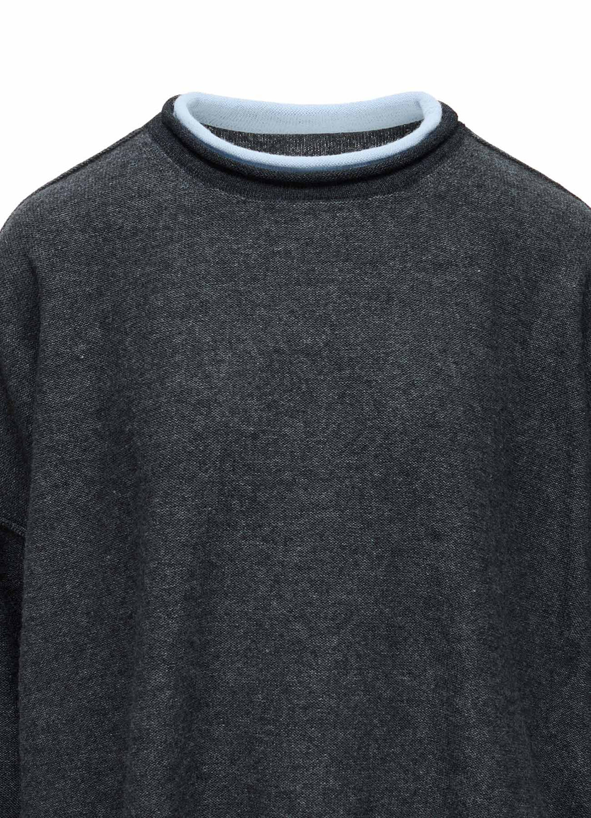 REVERSE JERSEY ROUND NECK BIG PULLOVER