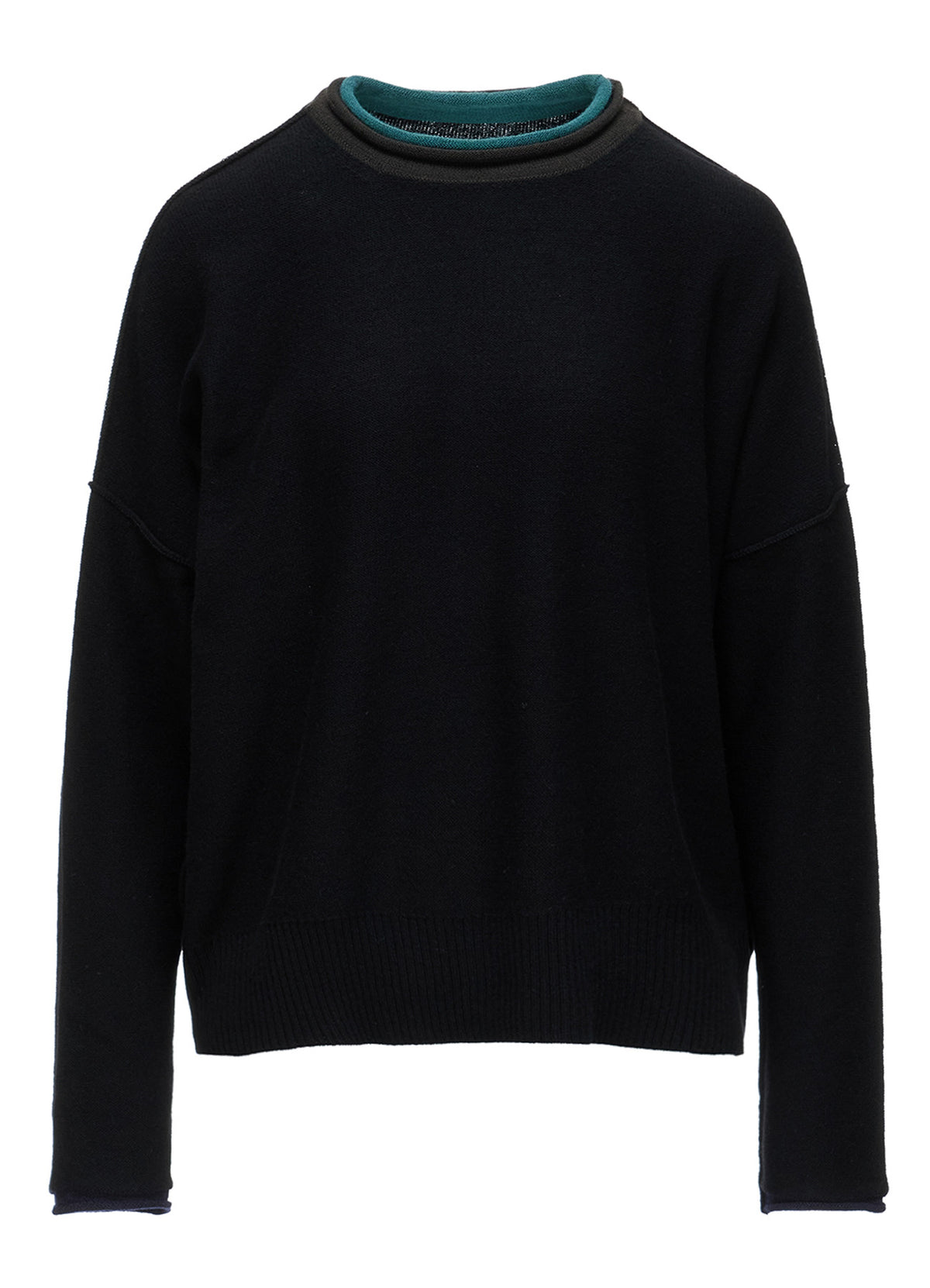 REVERSE JERSEY ROUND NECK BIG PULLOVER
