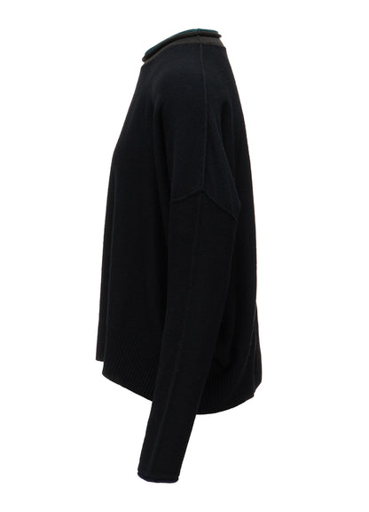 REVERSE JERSEY ROUND NECK BIG PULLOVER